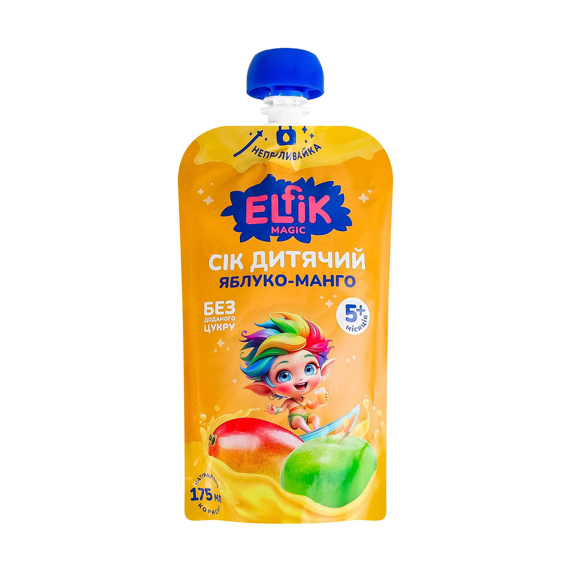 Сік дитячий Elfik Magic Яблуко-манго, без доданого цукру, від 5 місяців, 175 мл